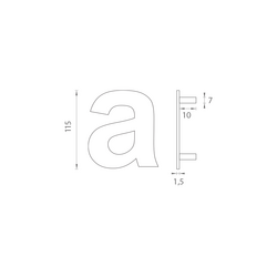 LR - Domovní písmeno &quot;a&quot; - 115 mm BN - Broušená nerez