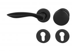 Klika na dveře BA - CLAUDIA - R BS - Černá matná