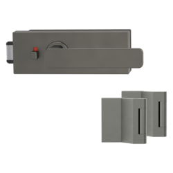 Klika na dveře GK - PURISTO S - ZÁMEK na sklo s klikou MINIMAL MODERN - WC S2L (vč. závěsů) Kašmír šedá (27)