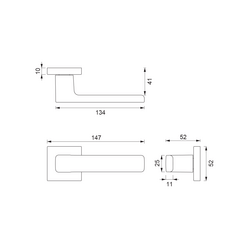 Klika na dveře CE - FLAT - HR T - Titan