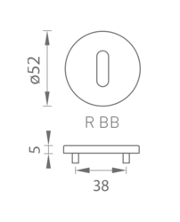 Rozeta ke klice TI - ROZETA - R 5S OLM - Zlatá matná (208)