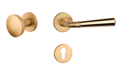 Klika na dveře ASM - MARIGOLD 3 - R 7S OLS/OLV/OLS - Mosaz broušená / mosaz leštěná lakovaná / mosaz broušená