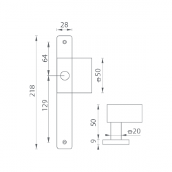 MP - MADLO PEVNÉ vyosené - USH BN - Broušená nerez