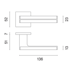 Klika na dveře AS - IMPERATA - HR 7S BS - Černá matná / dřevo santal