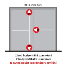 DK - PANIKOVÉ KOVÁNÍ PHA 2000 - 3-bodové zajištění D2/1H-1D-1B Stříbrná