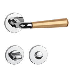 Klika na dveře ASM - MARIGOLD 2 - R 7S OC/OLS - Chrom lesklý / mosaz broušená