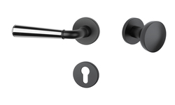 Klika na dveře ASM - MARIGOLD 2 - R 7S BS/OC - Černá matná / chrom lesklý