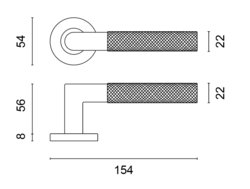 Klika na dveře SH - OVAL - R 1742 PRO 8 MM CUM PVD - Měď matná PVD