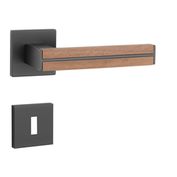 Klika na dveře AS - IMPERATA - HR 7S BS - Černá matná / dřevo ořech