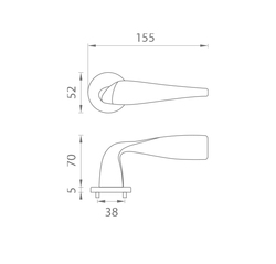 Klika na dveře AS - PETUNIA - R 5S OLS - Mosaz broušená