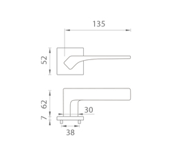 Klika na dveře AS - BERGENIA - HR 7S OLV PVD - Mosaz leštěná lakovaná PVD