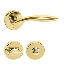 Klika na dveře TI - CLAUDIA - R 1938 OLV - Mosaz leštěná lakovaná (01)