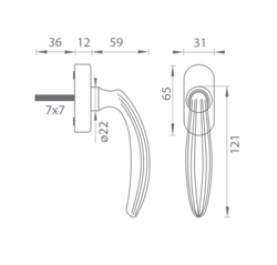 Klika na eurookno TI - DK - SOFIA - R 1911 OGA - Antik šedá (47)