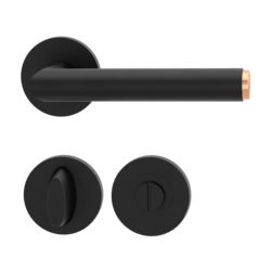 Klika na dveře GK - LUCIA SELECT - R Grafit černá / měď (52)