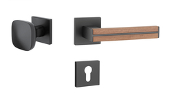 Klika na dveře AS - IMPERATA - HR 7S BS - Černá matná / dřevo ořech