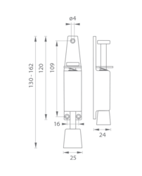 LR - Stavěč dveří 130 Bílá