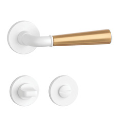 Klika na dveře ASM - MARIGOLD 3 - R 7S WS/OLS/WS - Bílá matná / mosaz broušená / bílá matná