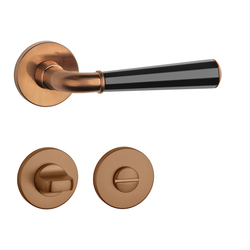 Klika na dveře ASM - MARIGOLD 3 - R 7S CUM/BS/CUM - Měď matná / černá matná / měď matná