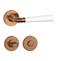 Klika na dveře ASM - MARIGOLD 2 - R 7S CUM/WS - Měď matná / bílá matná