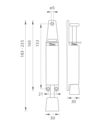 LR - Stavěč dveří 180 Hnědá