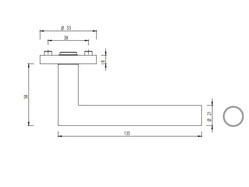 Klika na dveře GK - LUCIA PROFESSIONAL - R Grafit černá (78)