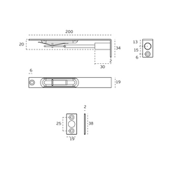 JNF - ZÁSTRČ DVEŘÍ IN.17.614.200 BN - Broušená nerez