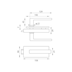 TI - ZÁMEK na sklo s klikou SONIA 4014 - bez otvoru OC - ​​Chrom lesklý (03)