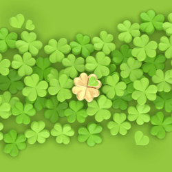 MTM340-01 MTM - KLÍČENKA - Čtyřlístek pro štěstí se srdíčkem 