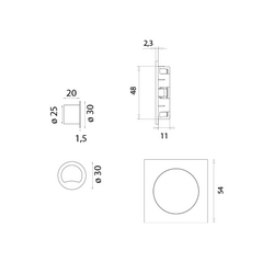 SAB - Set na posuvné dveře Hooky ZERO - HR bez otvoru OGS - Bronz česaný matný