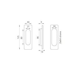 FT - Mušle hranatá bez otvoru - 3663AC OC - Chrom lesklý