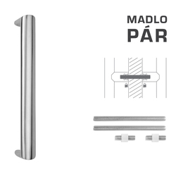 Madlo na dveře FT - MADLO kód K40 40x20 mm UN pár BN - Broušená nerez