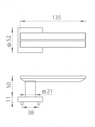 Klika na dveře TI - LINHA 1 - HR 2736Q NP - Nikl perla (142)