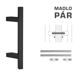 Madlo na dveře FT - MADLO kód K31Z 25x25 mm UN pár BS - Černá matná