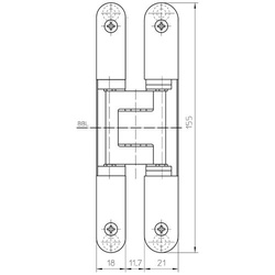 SK - Skrytý závěs TECTUS 240 3D F1 - Stříbrný elox
