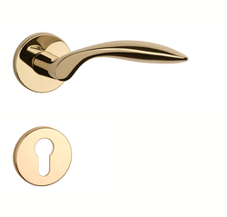 Klika na dveře AS - GERBERA - R 7S OLV PVD - Mosaz leštěná lakovaná PVD