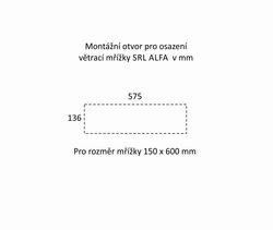 SRL - ALFA větrací mřížka šířka 150 x 600 mm F9 - Nerez elox