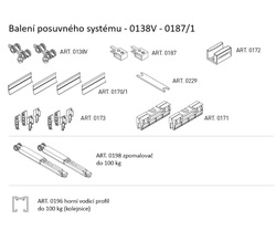 SC - POSUVNÝ SYSTÉM SERIES 100 SILENT GLASS S 100 KG SP STM - Stříbrná matná