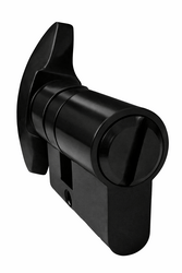 Stavební vložka MPK - Cylindrická vložka s knoflíkem pro kování na sklo BS - Černá matná