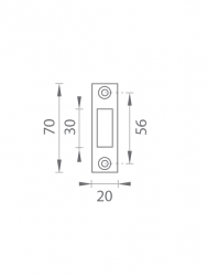 TI - Protiplech pro zámek na sklo 4020 OC - ​​Chrom lesklý (03)