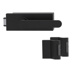 Klika na dveře GK - PURISTO S - ZÁMEK na sklo s klikou AVUS - UV (vč. závěsů) Grafit černá (28)