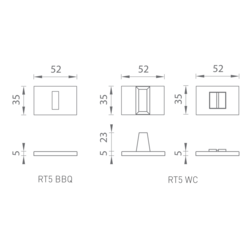 Rozeta ke klice TI - ROZETA - RT5 BS - Černá matná (153)