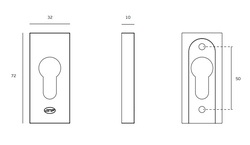JNF - ROZETA BEZPEČNOSTNÍ - UHR - IN.04.35.RT BN - Broušená nerez