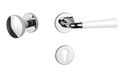 Klika na dveře ASM - MARIGOLD 2 - R 7S OC/WS - Chrom lesklý / bílá matná