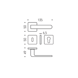 Klika na dveře CB - FEDRA AC11 - HR Měď matná PVD (VM)