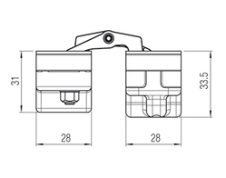 KZ - Skrytý závěs Kubica - K5080 CP - Chrom perla