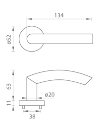 Klika na dveře TI - NERO - R 2233 BS - Černá matná (153)