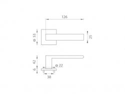 Klika na dveře MP - HIT - HR SQ6 NP - Nikl perla