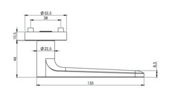 Klika na dveře GK - AVUS GK4 - R Grafit černá (28)