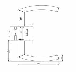 Klika na dveře GK - LORITA PIATTA S - R - S2L s uzamykáním BN - Broušená nerez (71)