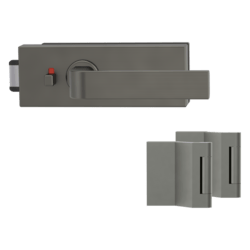 GK - PURISTO S - ZÁMEK na sklo s klikou GRAPH - WC S2L (vč. závěsů) Kašmír šedá (27)